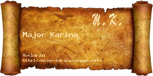 Major Karina névjegykártya